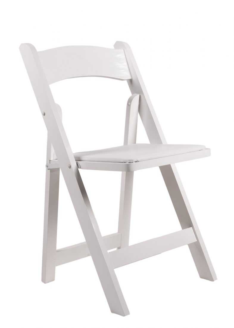 Chairs WHITE RESIN PADDED FOLDING CHAIR Dalgarno's Party Hire